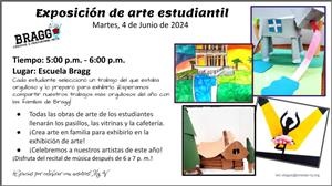 exposicion de arte estudiantil de martes 4 de Junio de 2024, tiempo 5-6pm